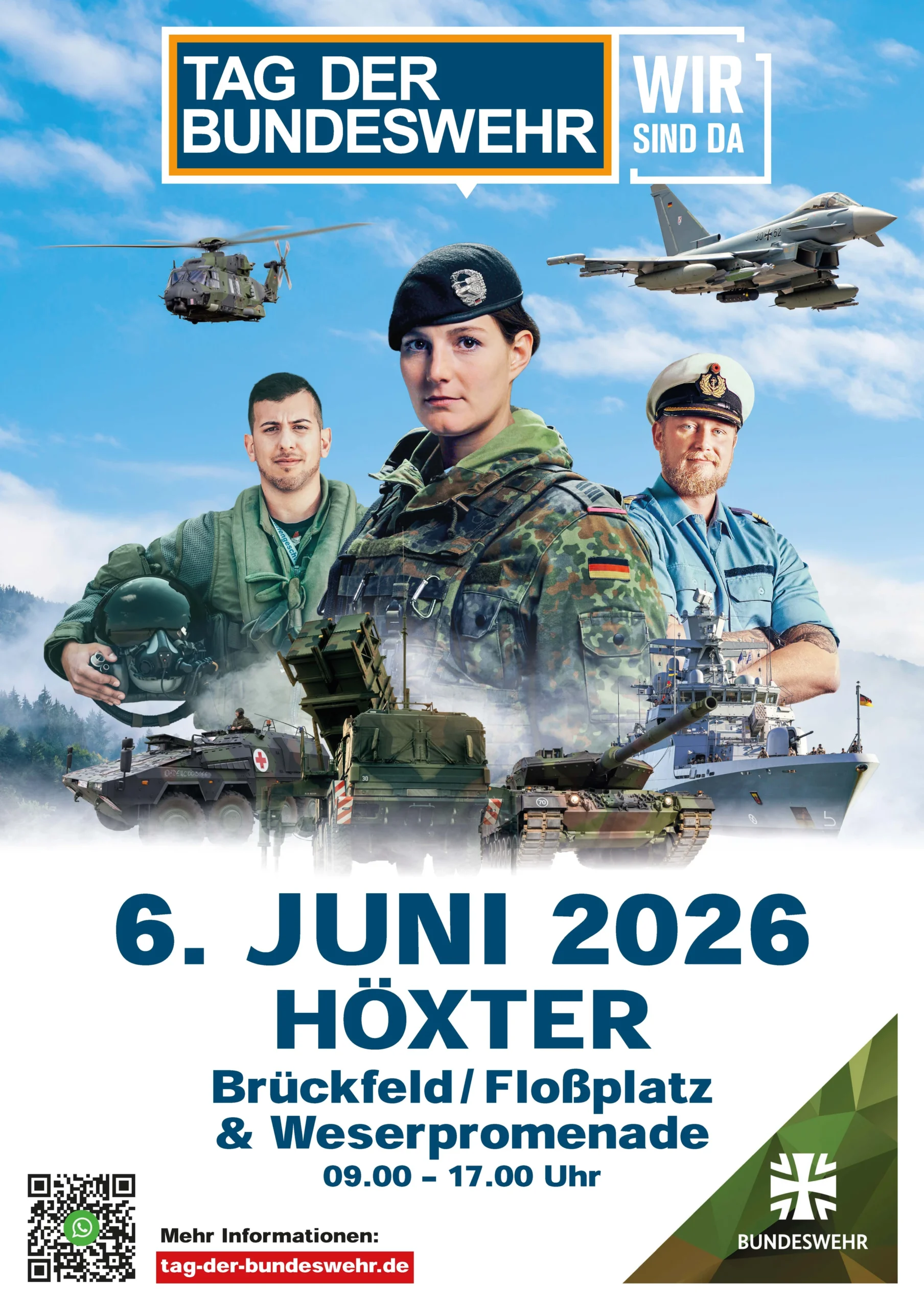 Tag der Bundeswehr 2026 in Höxter mit Technik, Panzern, Luftfahrzeugen und Familienprogramm